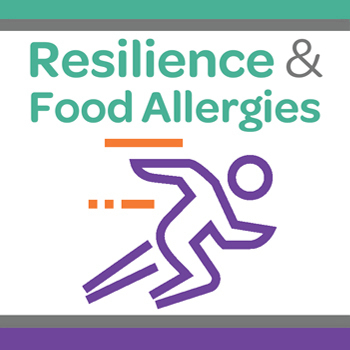 "Resilience and Food Allergies" with person runnning icon